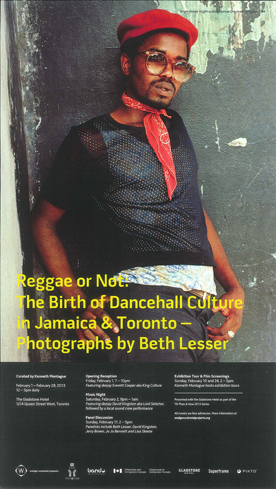 Colour scan of Reggae or Not: The Birth of Dancehall Culture in Jamaica and Toronto - Photographs by Beth Lesser promotional poster