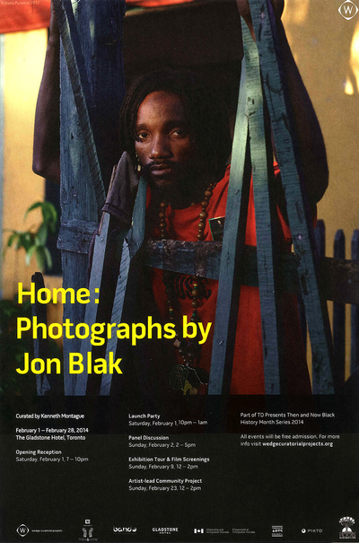 Colour scan of Home: Photographs by Jon Blak exhibition poster
