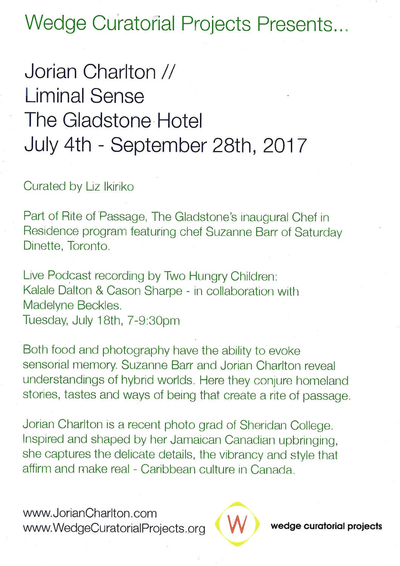 Back scan of Liminal Sense exhibition invitation card from 2017
